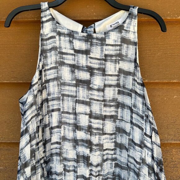 BB Dakota Blue White Striped Pleated Shift Dress Size S - Picture 2 of 10